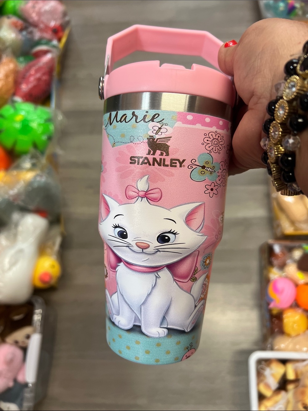 Stanley Pink Marie Insulated Cat Travel Tumbler